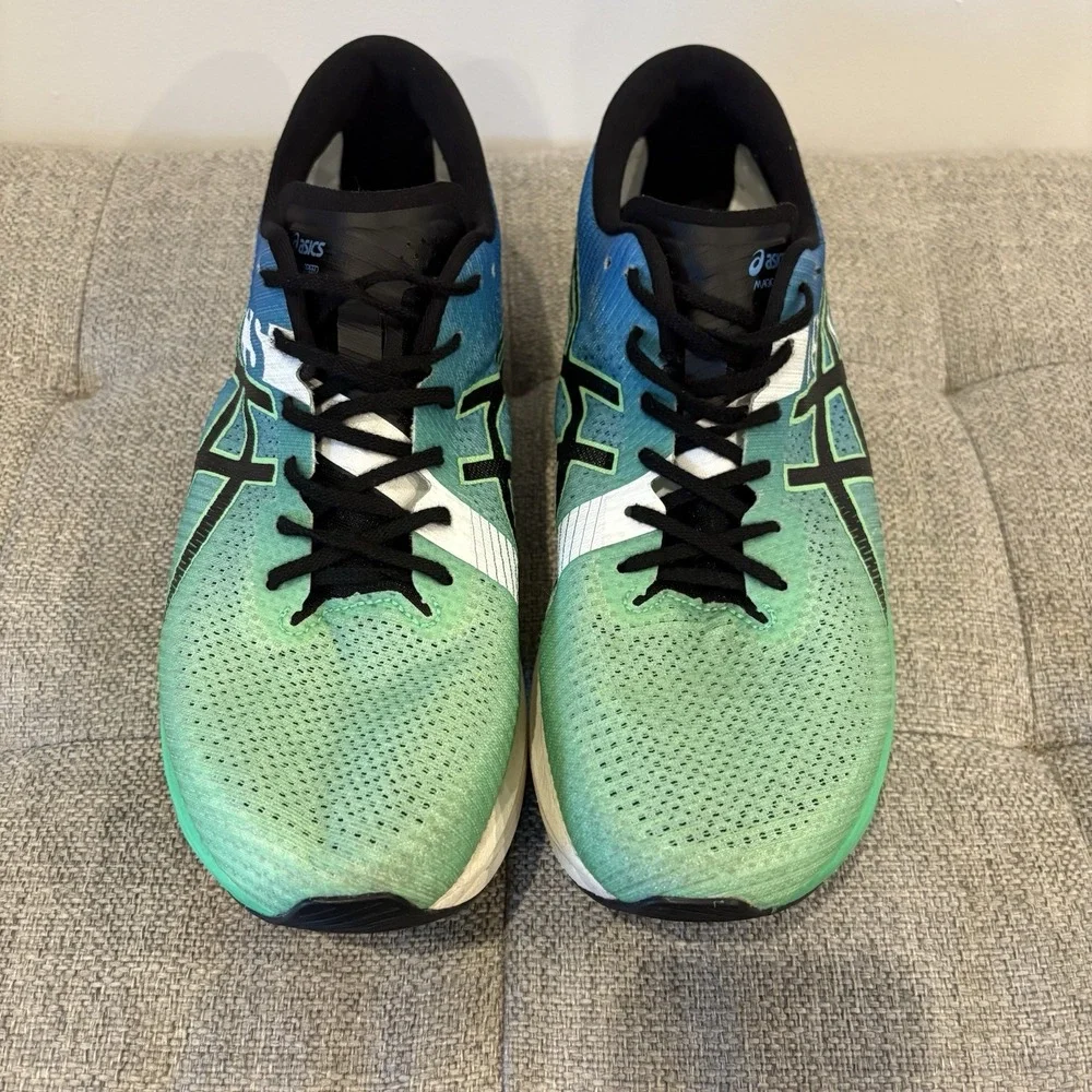 ASICS Men's MagicSpeed2Ekiden Running Shoe Sz11 Rare Discontinued BlueGreenBlack - Picture 2 of 8